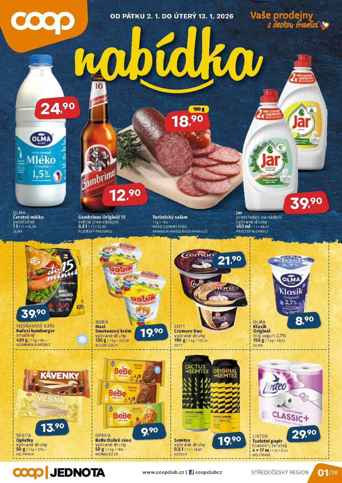 Aktuální leták COOP - Střední Čechy od 02.01. do 13.01.