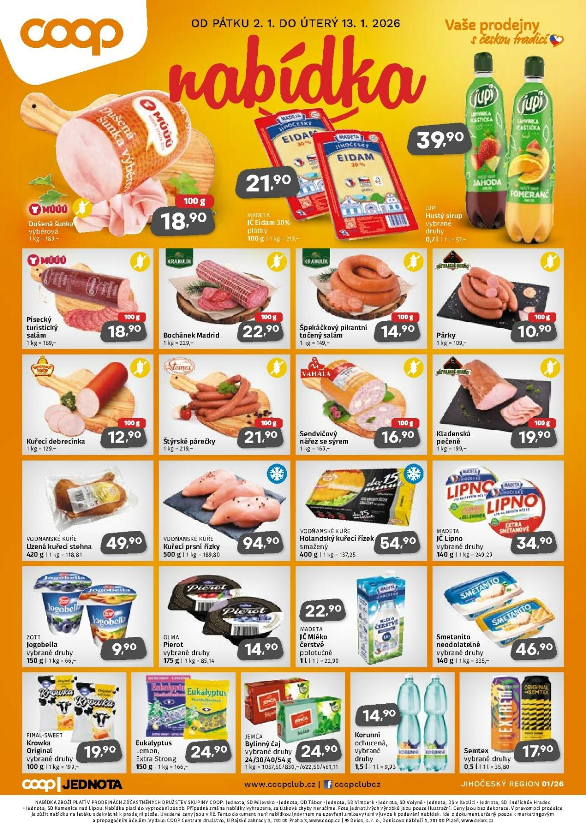 Aktuální leták COOP - Jižní Čechy od 02.01. do 13.01.