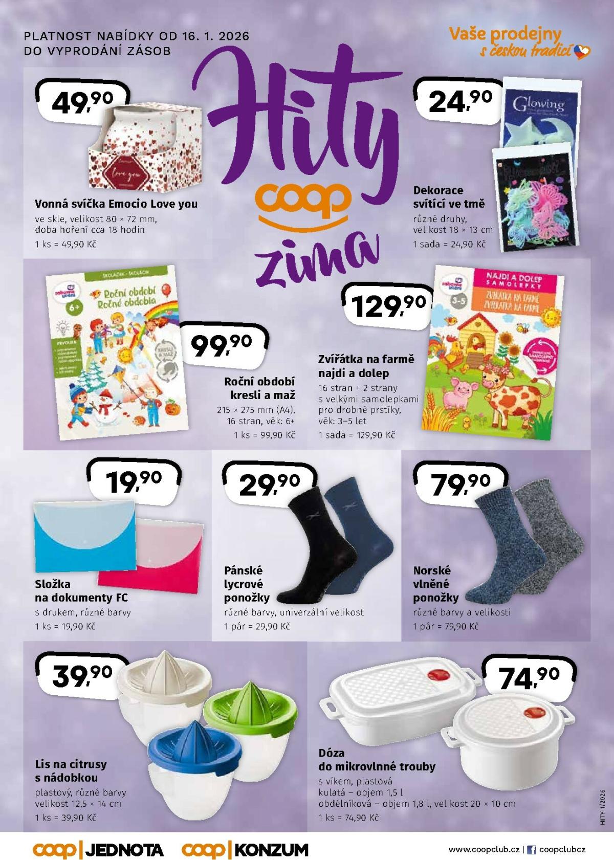 Aktuální leták Coop - Hity zima od 16.01. do 15.02.