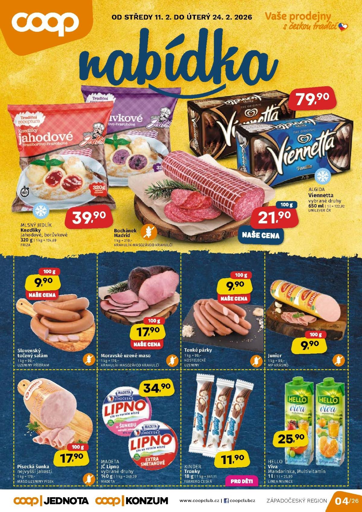 COOP - Západní Čechy leták platný od středy 11.02.2026 do úterý 24.02.2026