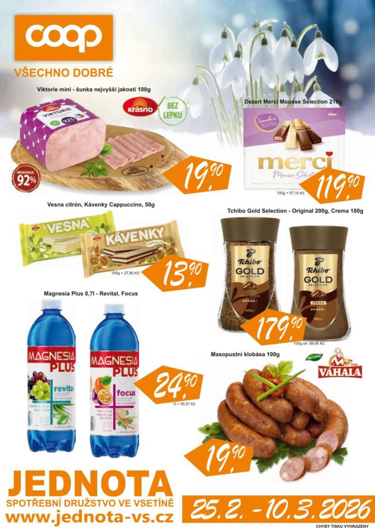 Coop Jednota leták platný od středy 25.02.2026 do úterý 10.03.2026
