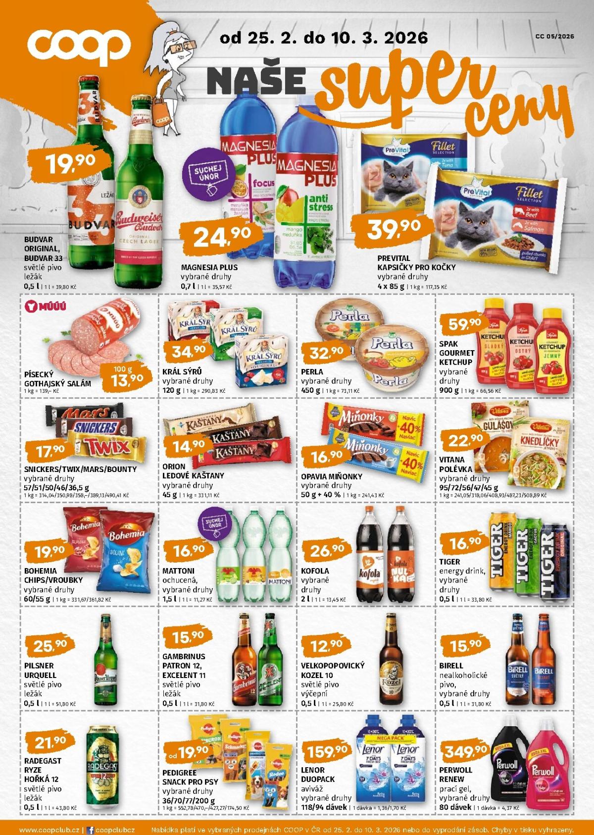 Coop - Naše značky leták platný od středy 25.02.2026 do úterý 10.03.2026