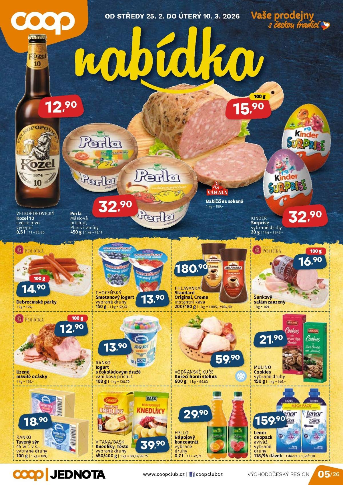 Coop - Východní Čechy leták platný od středy 25.02.2026 do úterý 10.03.2026