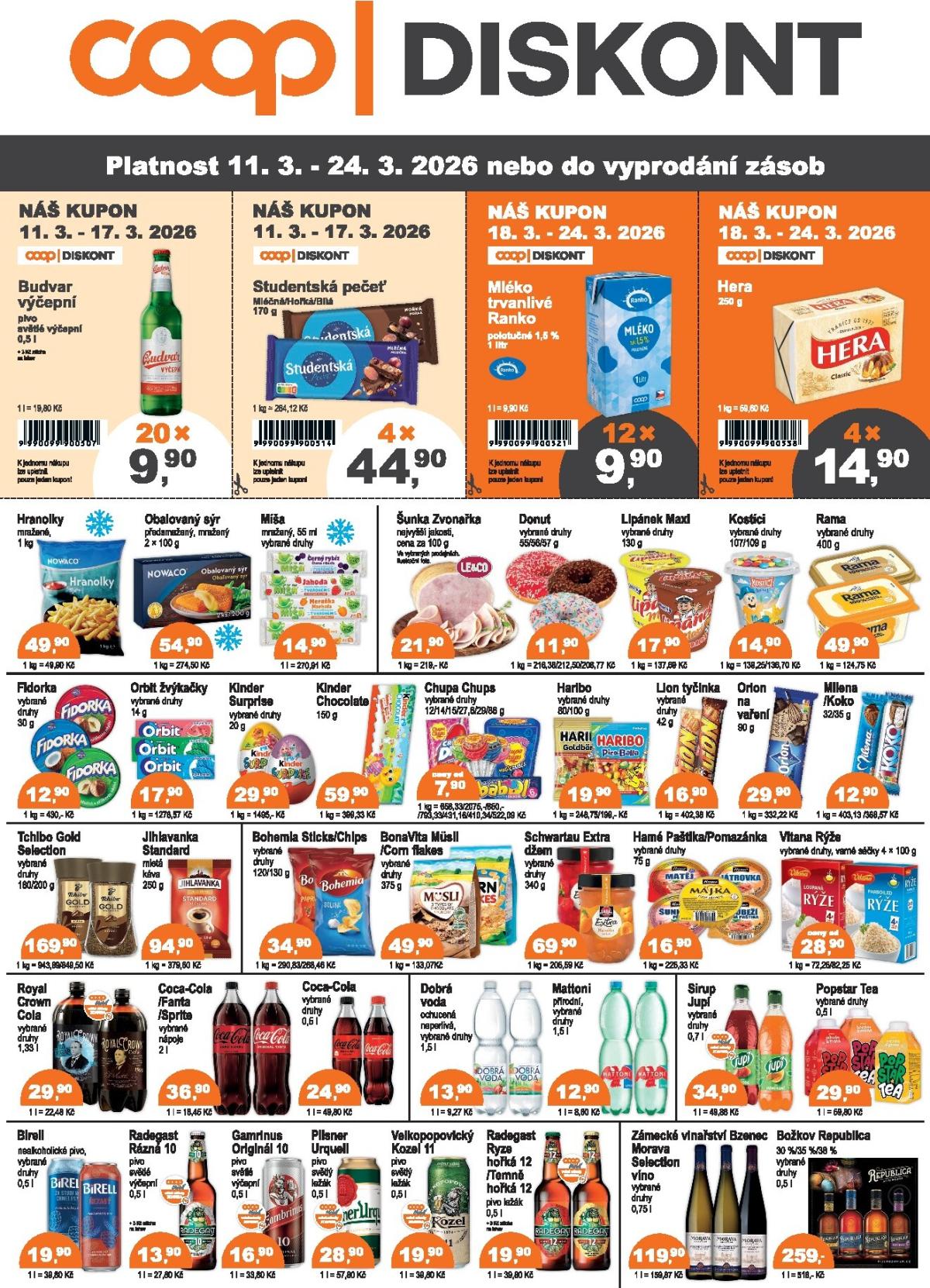 Coop - Diskont leták platný od středy 11.03.2026 do úterý 24.03.2026