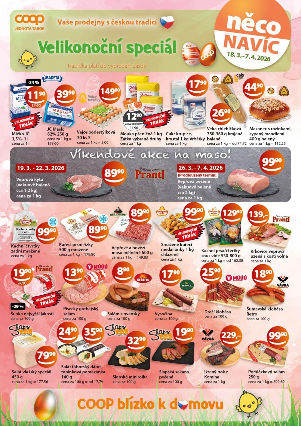 Coop Jednota - Tábor leták platný od středy 18.03.2026 do úterý 07.04.2026