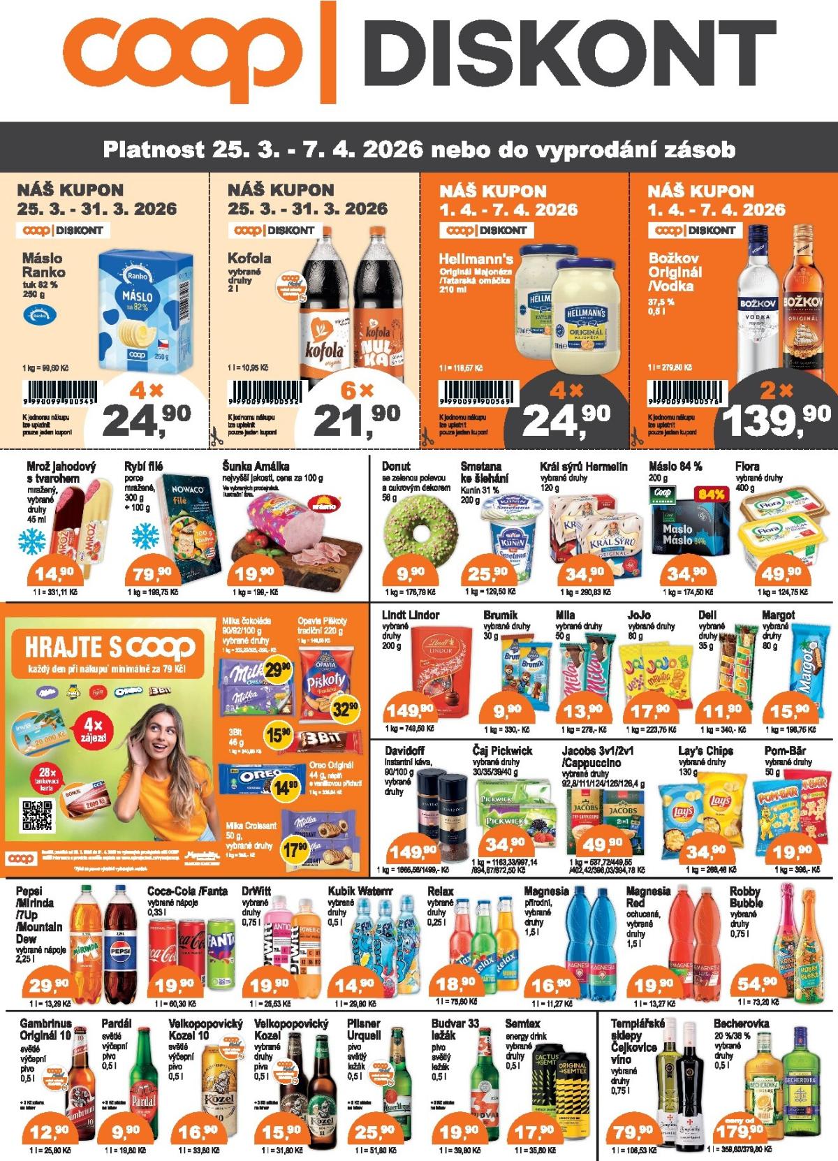 Coop - Diskont leták platný od středy 25.03.2026 do úterý 07.04.2026