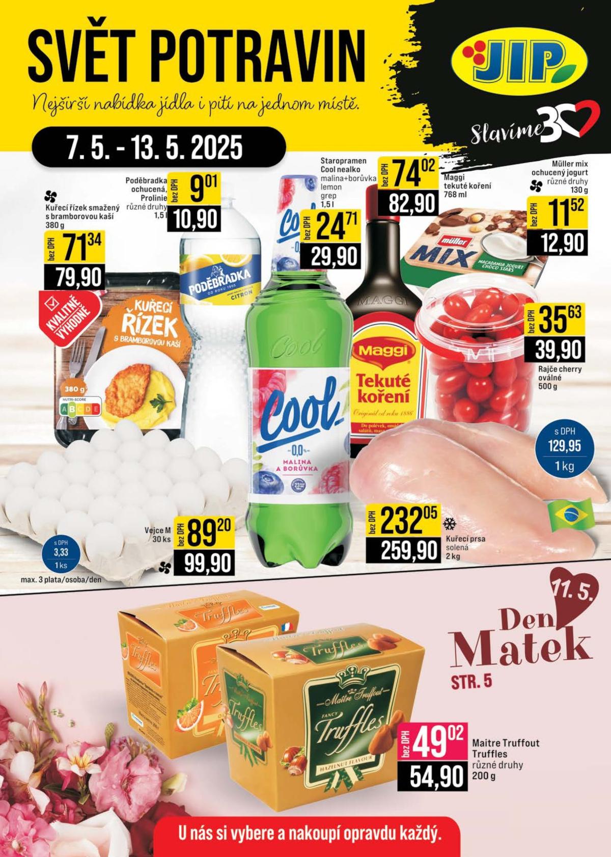 Leták JIP - Jilemnice, Pardubice - Staré Hradiště, Zlín, Olomouc, Karlovy Vary, Polička od 07.05. do 13.05.