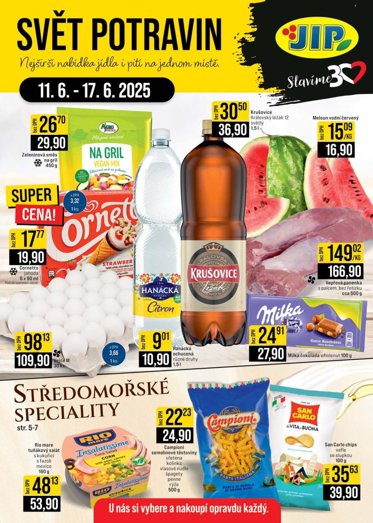Leták JIP - Brno, Praha - Bořanovice, Ostrava - Hrabová od 11.06. do 17.06.