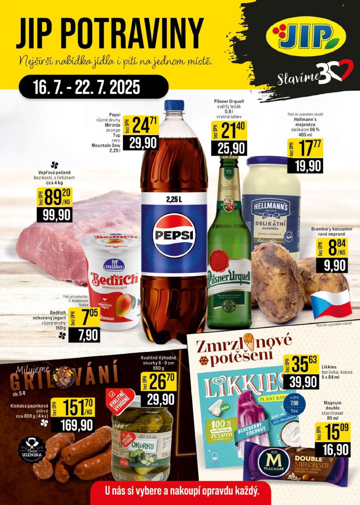 Leták JIP - České Budějovice, Most, Svoboda nad Úpou, Náchod, Sušice od 16.07. do 22.07.