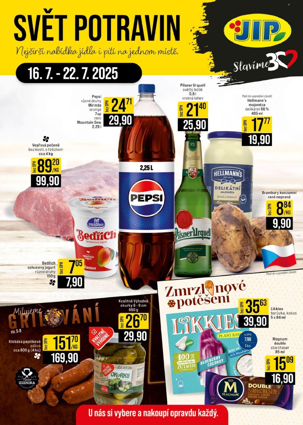 Leták JIP - Jilemnice, Pardubice - Staré Hradiště, Zlín, Olomouc, Karlovy Vary, Polička od 16.07. do 22.07.