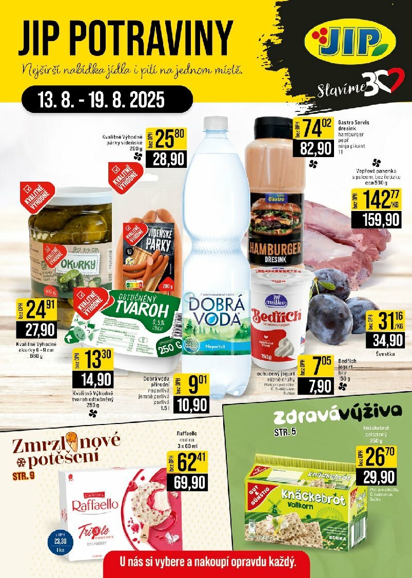 Leták JIP - České Budějovice, Most, Svoboda nad Úpou, Náchod, Sušice od 13.08. do 19.08.