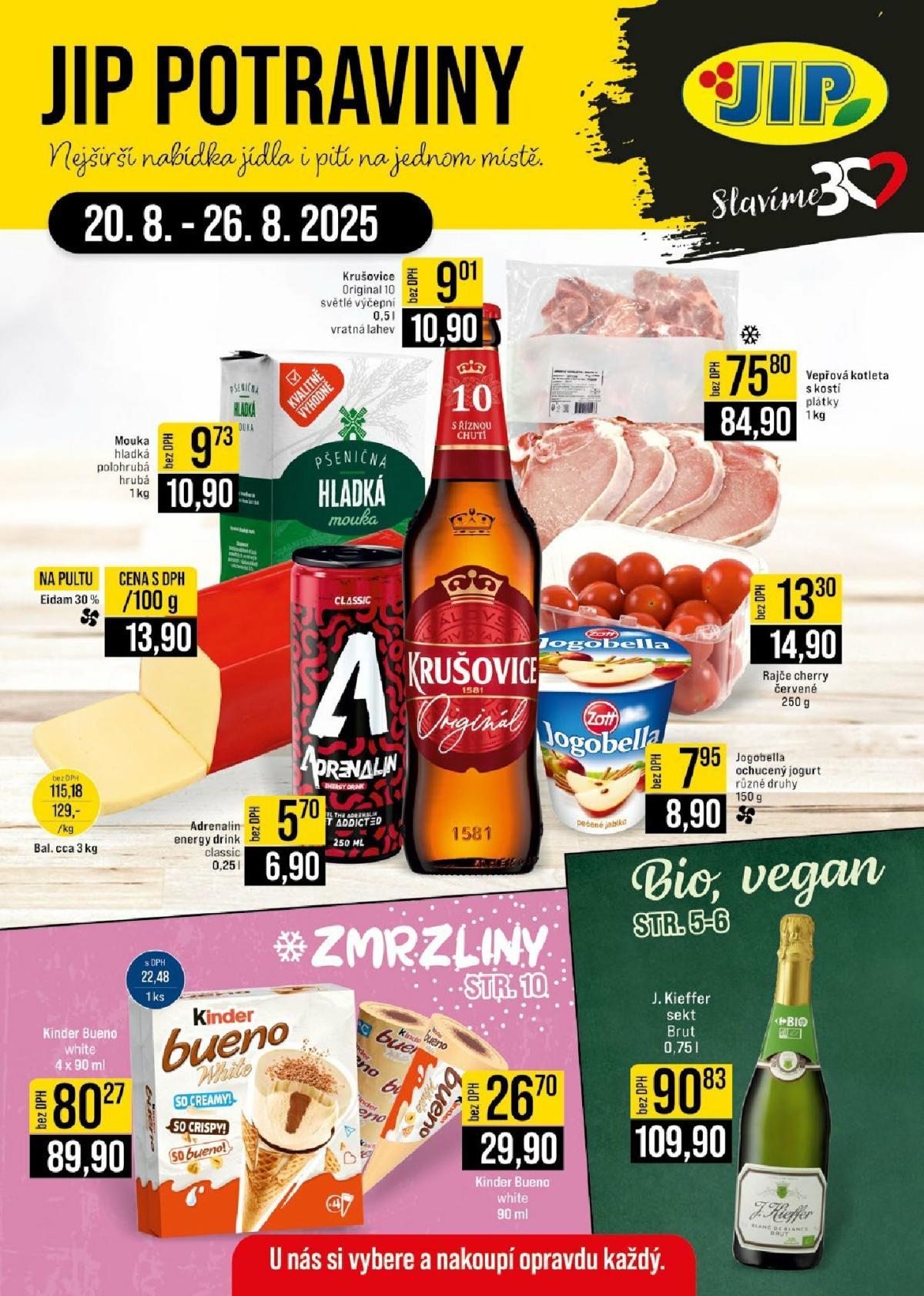 Leták JIP - České Budějovice, Most, Svoboda nad Úpou, Náchod, Sušice od 20.08. do 26.08.