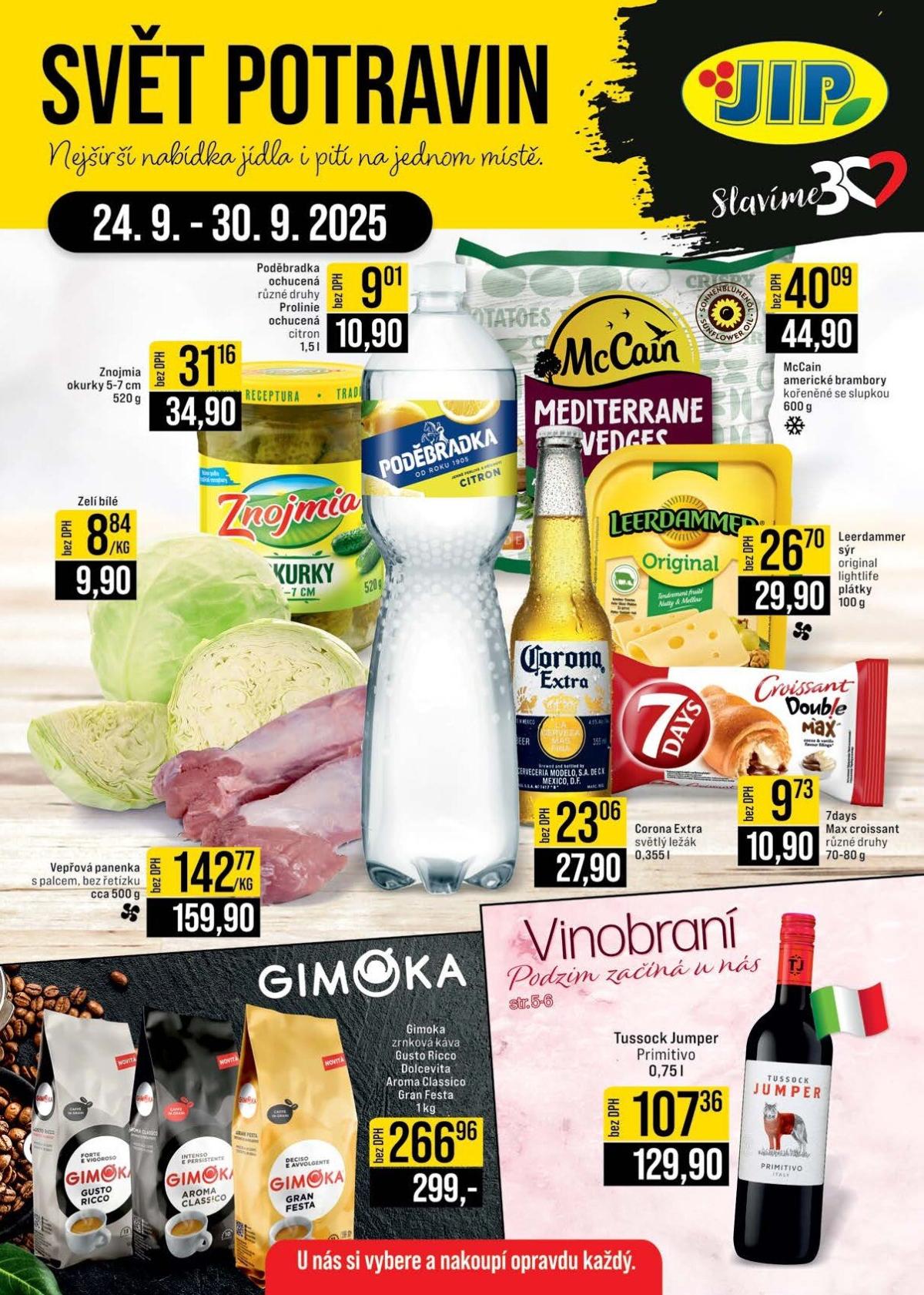 Leták JIP - Brno, Praha - Bořanovice, Ostrava - Hrabová od 24.09. do 30.09.