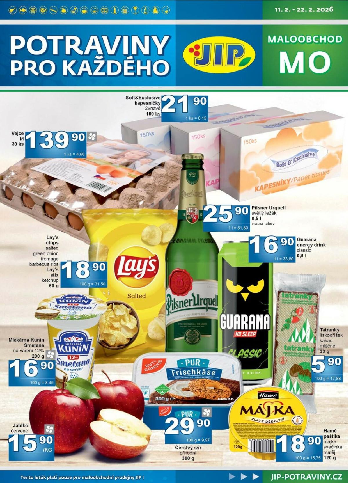 JIP - Maloobchod leták platný od středy 11.02.2026 do neděle 22.02.2026