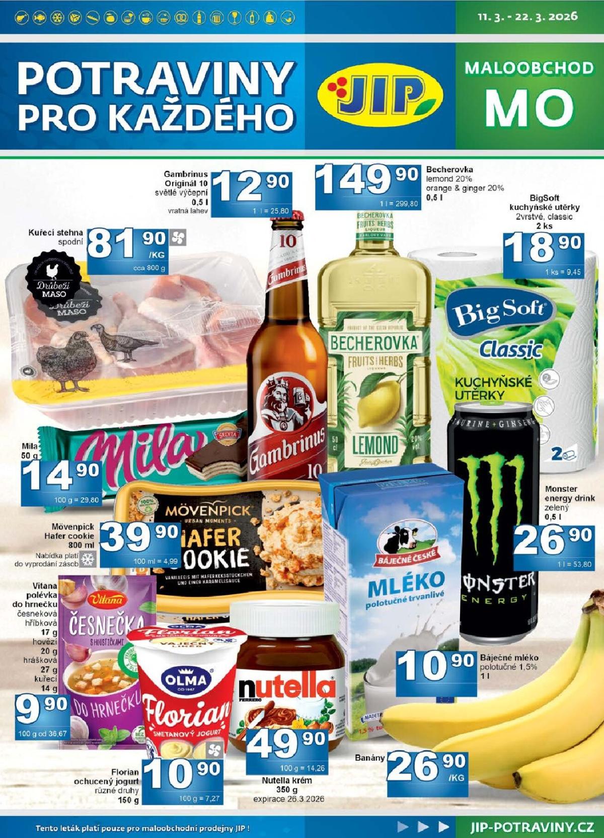 JIP - Maloobchod leták platný od středy 11.03.2026 do neděle 22.03.2026