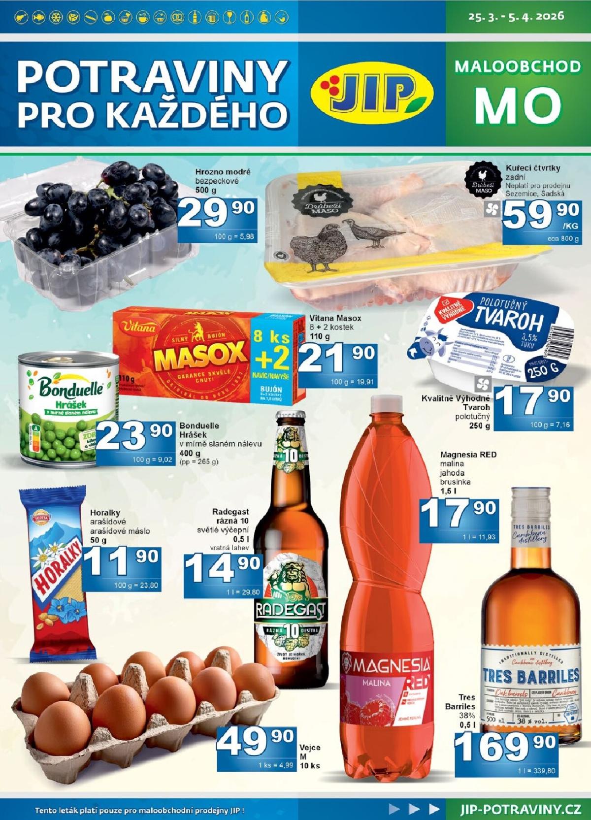 JIP - Maloobchod leták platný od středy 25.03.2026 do neděle 05.04.2026