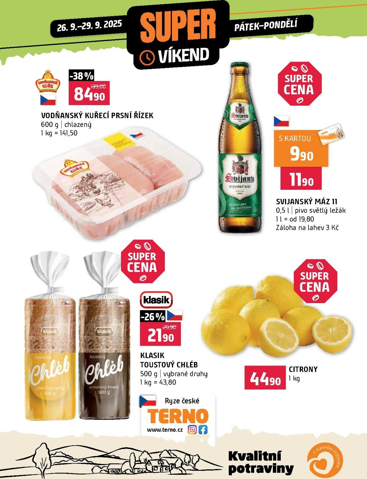 Leták Terno - Super víkend od 26.09. do 29.09.