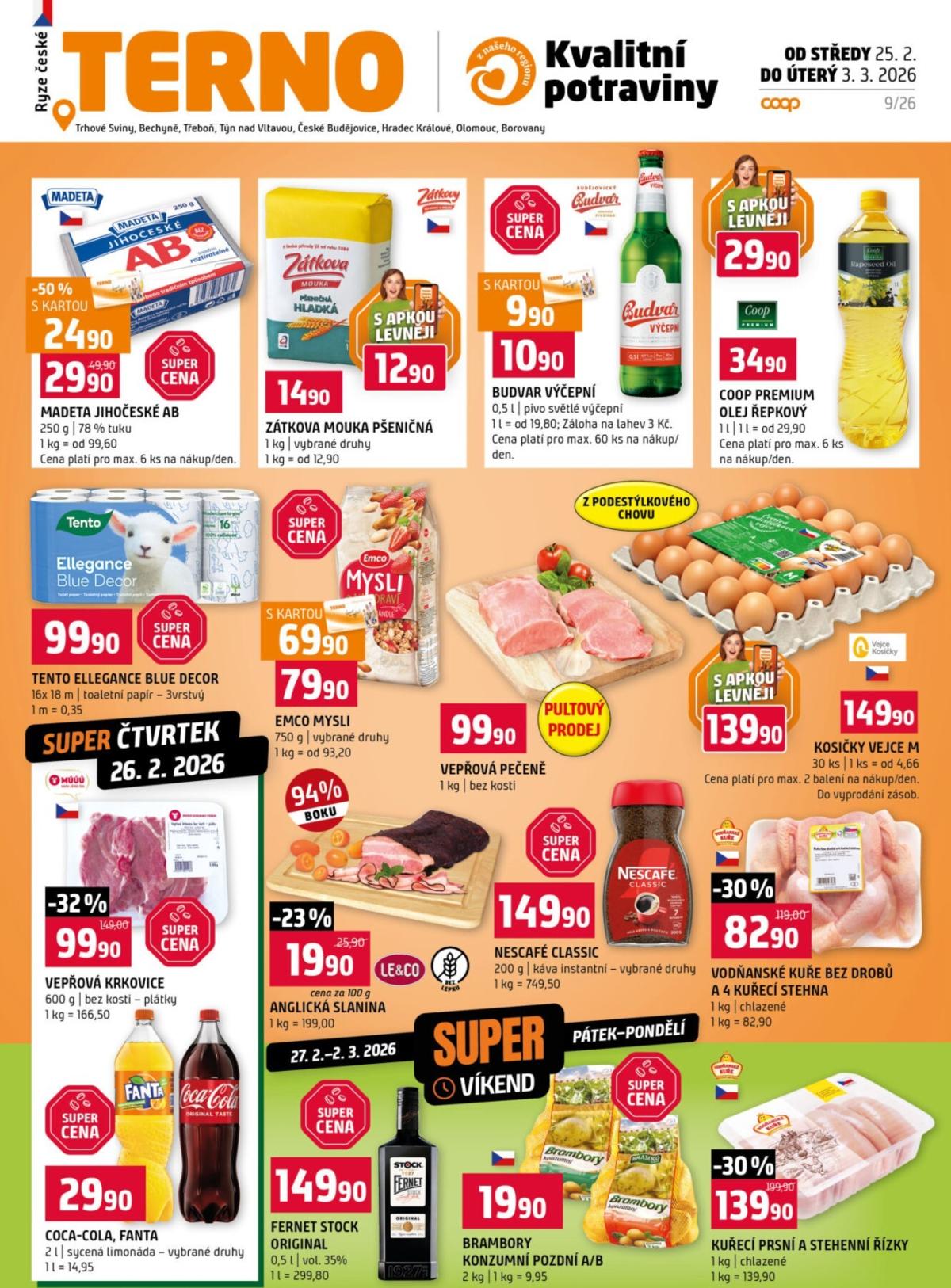 Terno leták platný od středy 25.02.2026 do úterý 03.03.2026