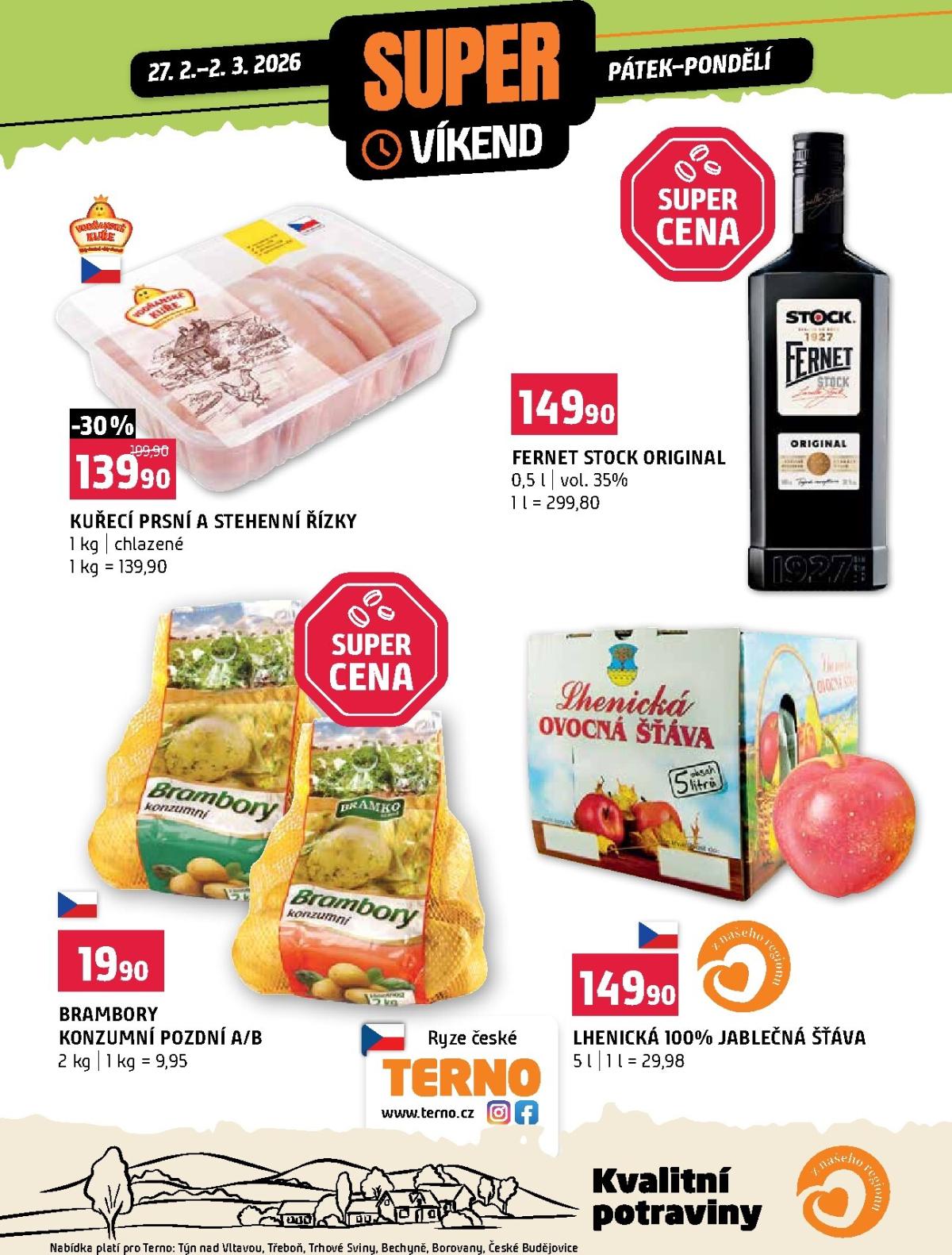 Terno - Super víkend leták platný od pátku 27.02.2026 do pondělí 02.03.2026