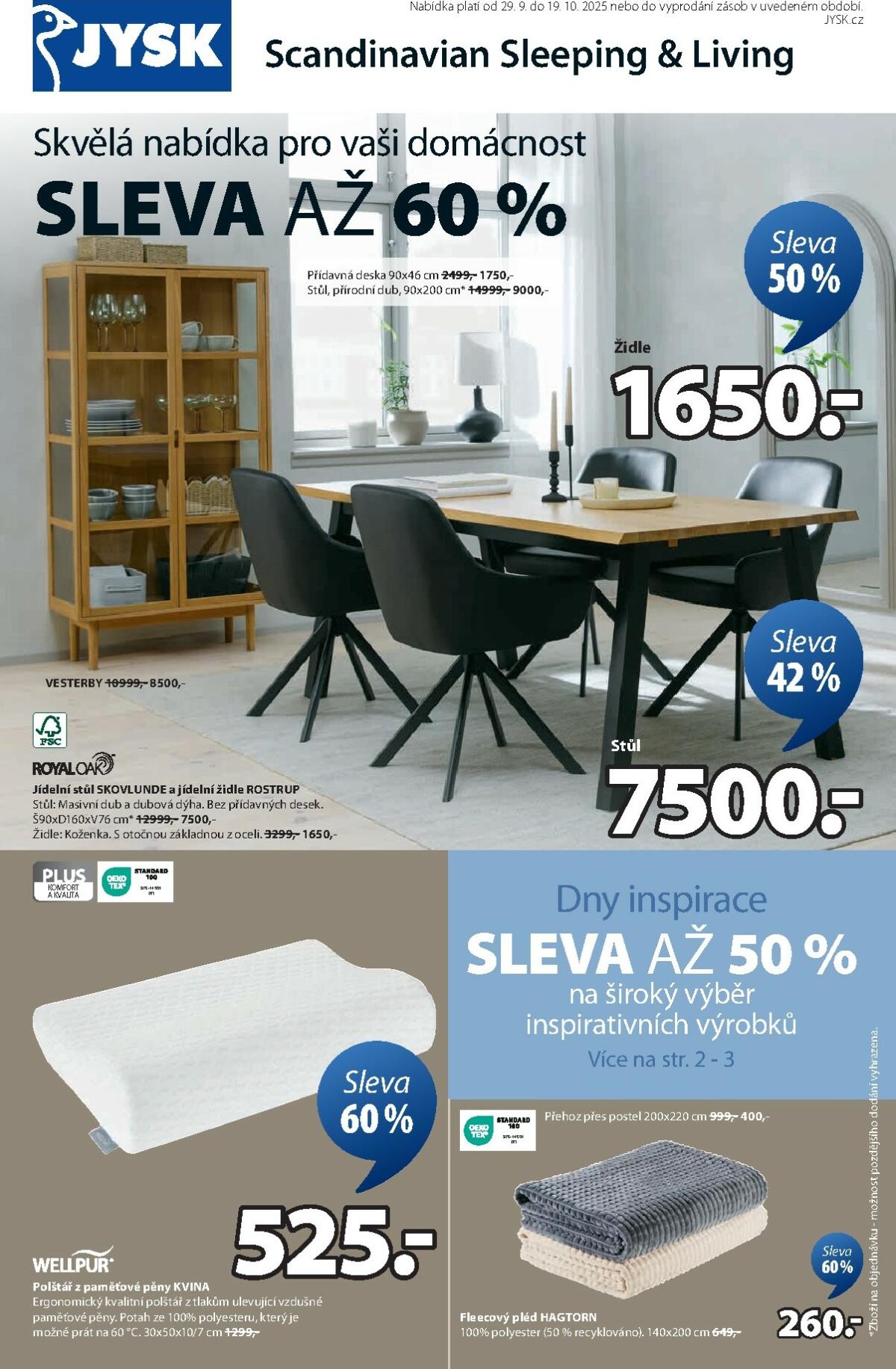 Leták JYSK od 29.09. do 19.10.