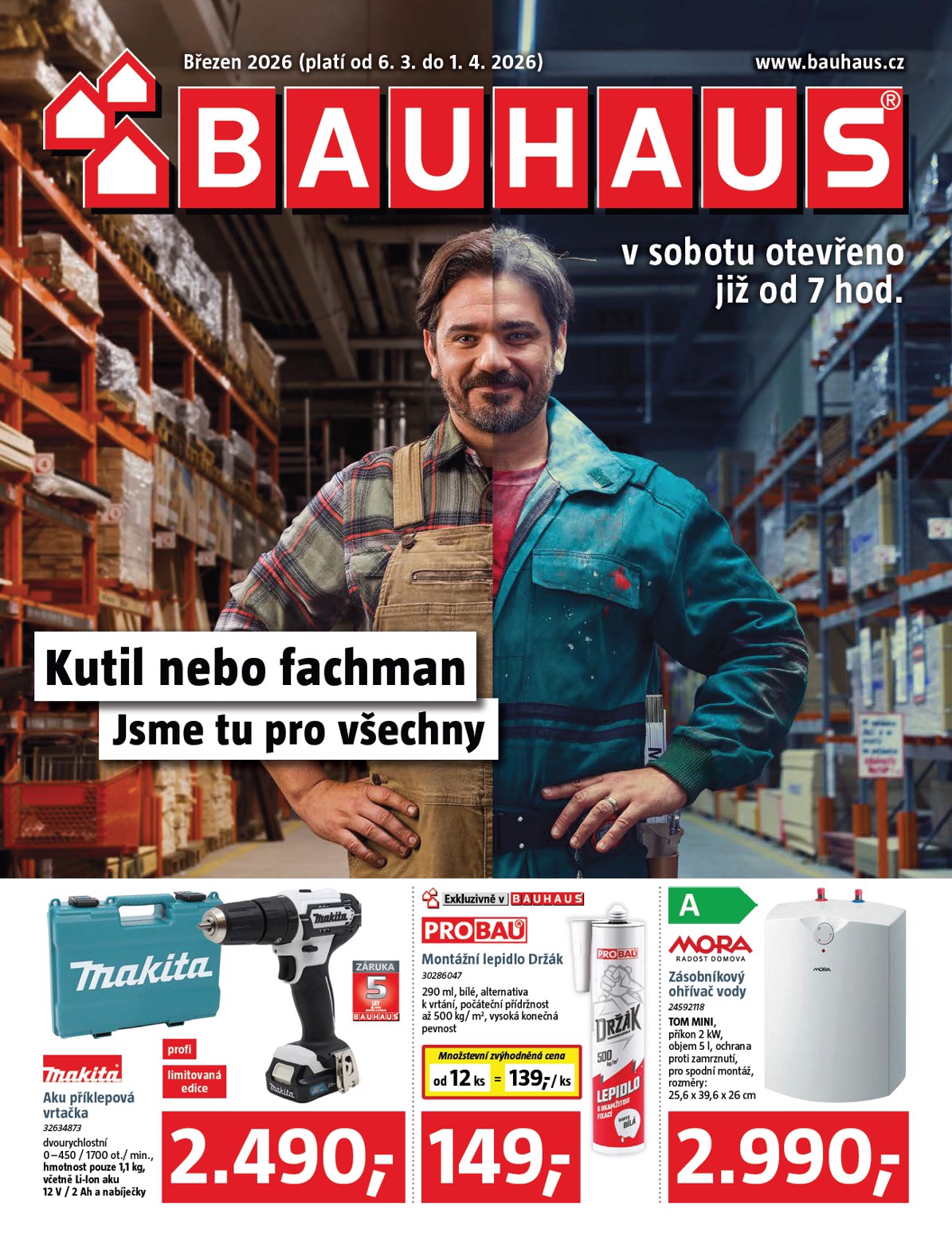 Bauhaus leták platný od pátku 06.03.2026 do středy 01.04.2026