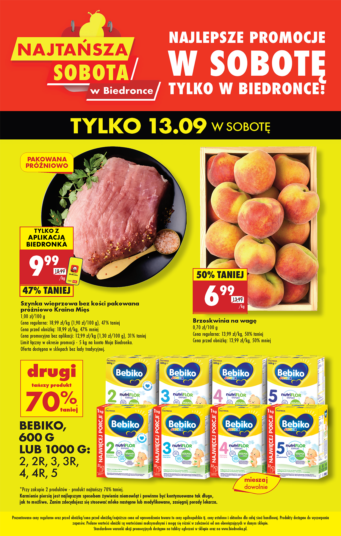 Leták Biedronka - Najtańsza sobota od 13.09. do 13.09.