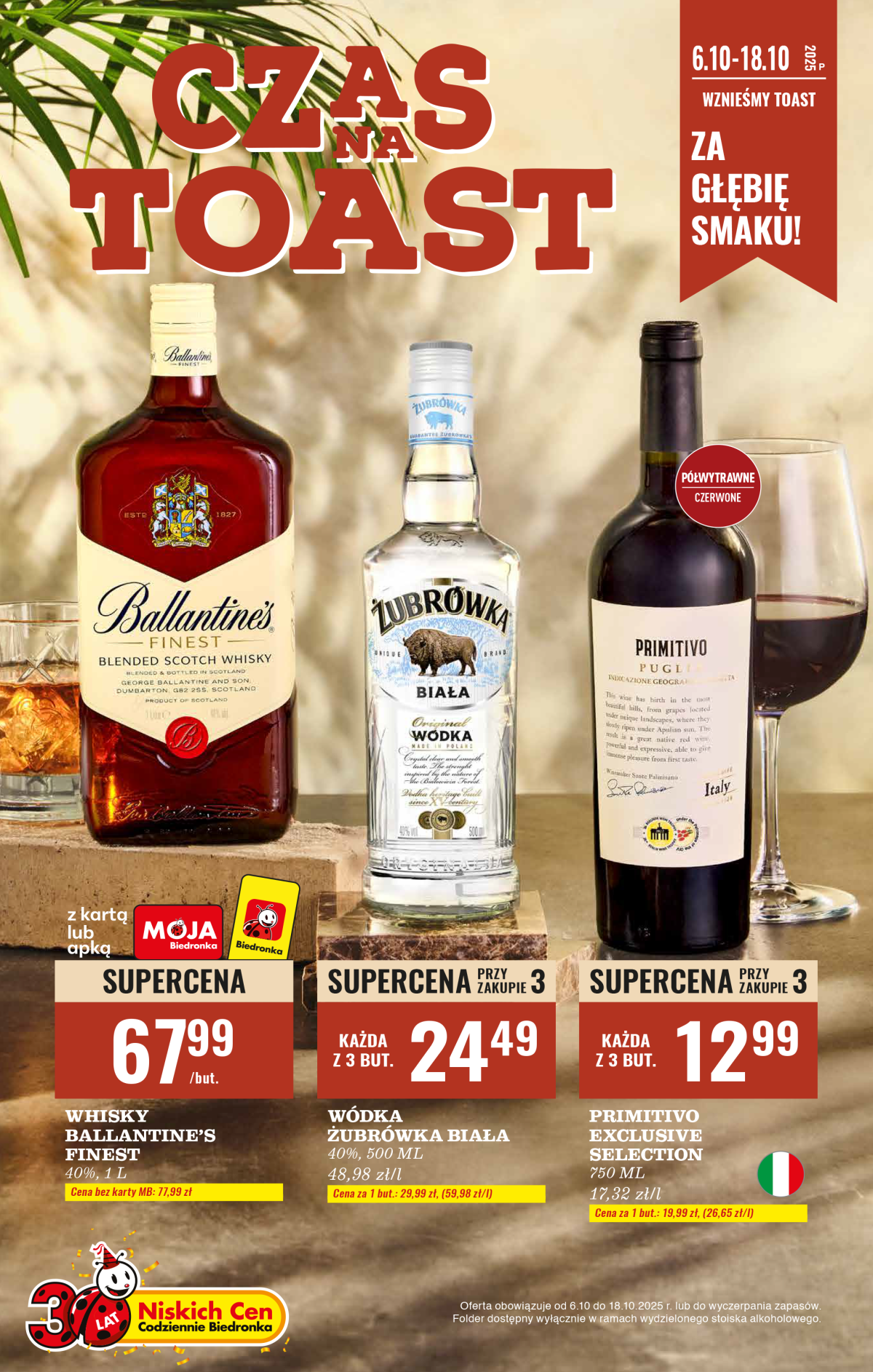 Aktuální leták Biedronka - Alkohole od 06.10. do 18.10.