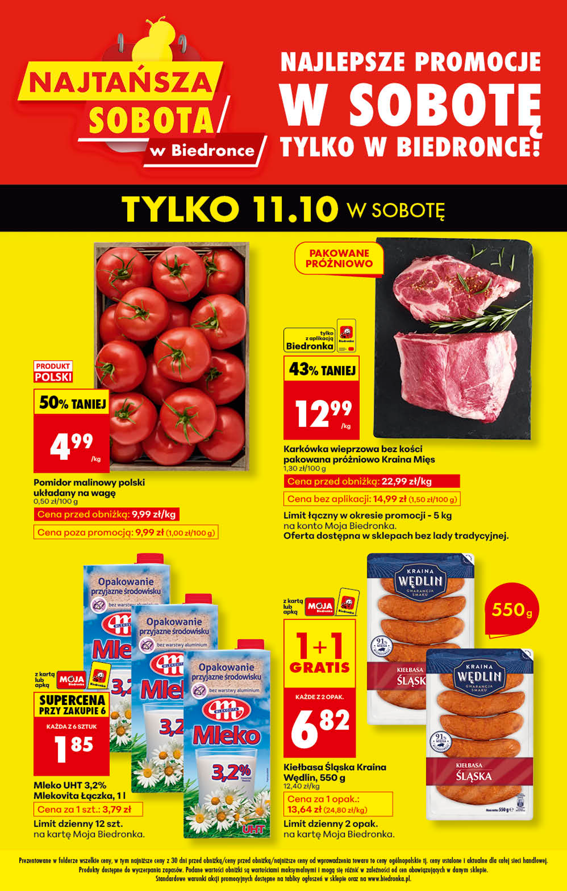 Aktuální leták Biedronka - Najtańsza sobota od 11.10. do 11.10.