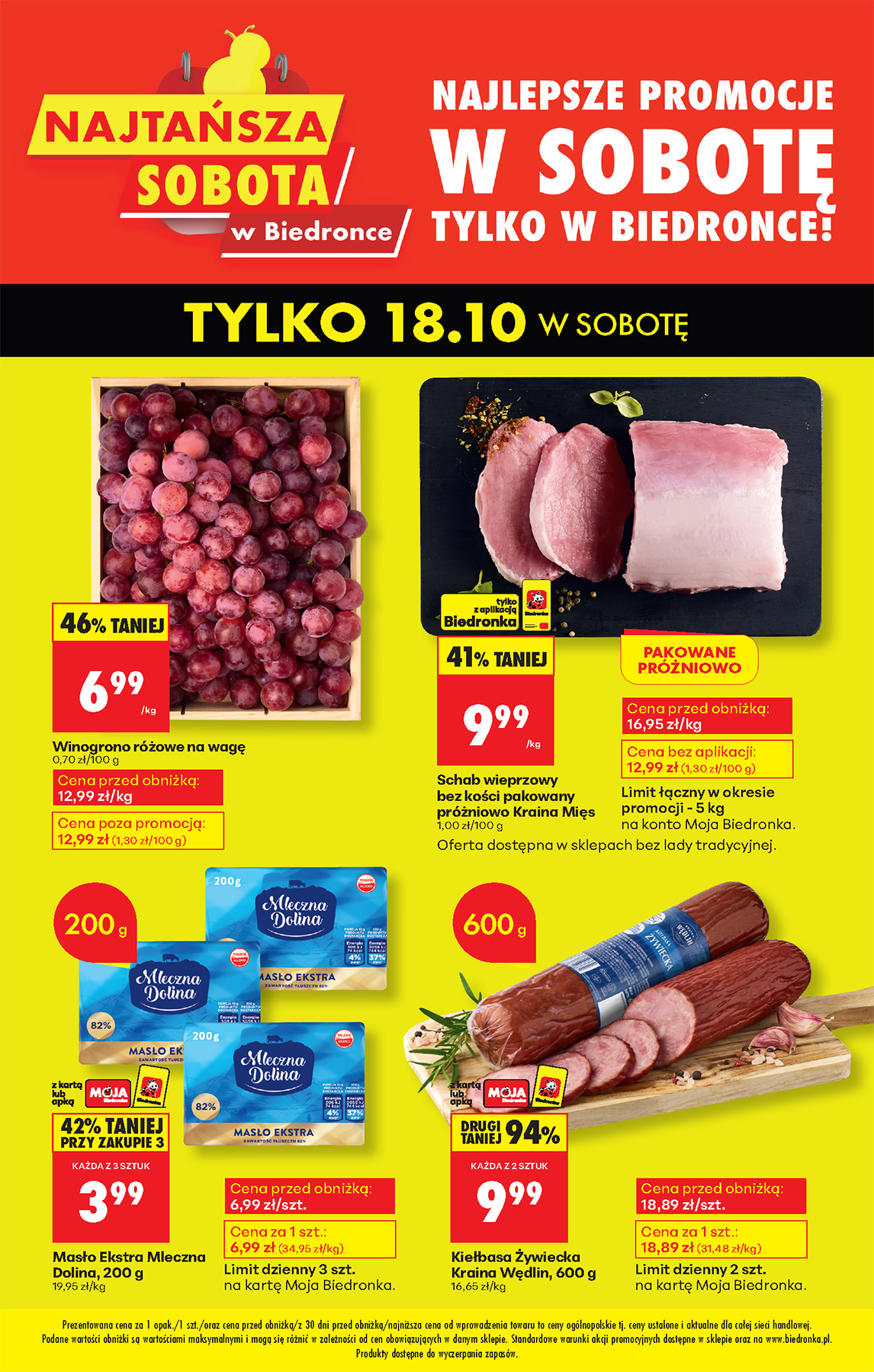 Aktuální leták Biedronka - Najtańsza sobota od 18.10. do 18.10.
