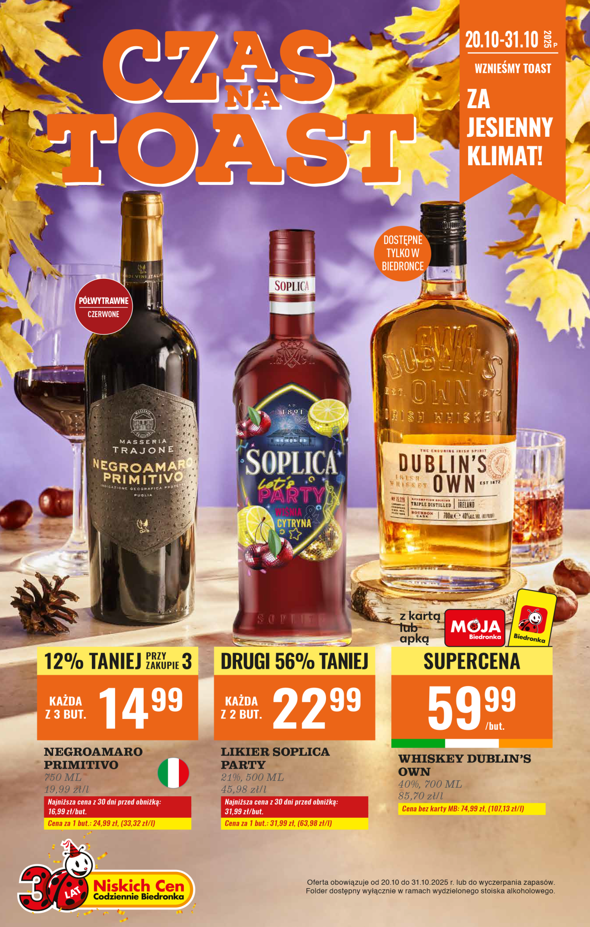 Aktuální leták Biedronka - Alkohole od 20.10. do 31.10.