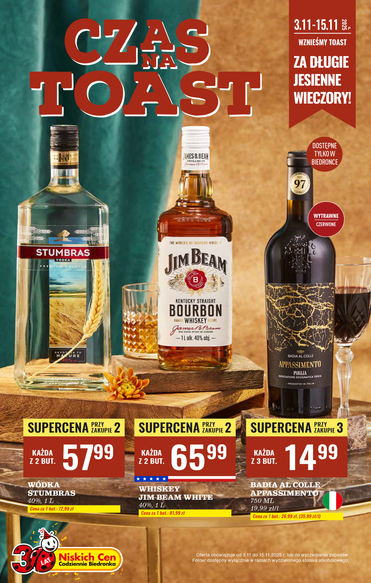 Aktuální leták Biedronka - Czas na Toast od 03.11. do 15.11.