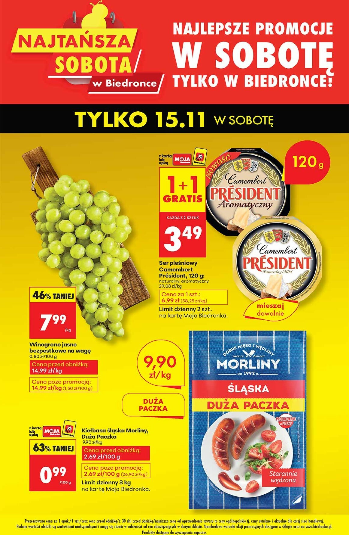 Aktuální leták Biedronka - Najtańsza sobota od 15.11. do 15.11.