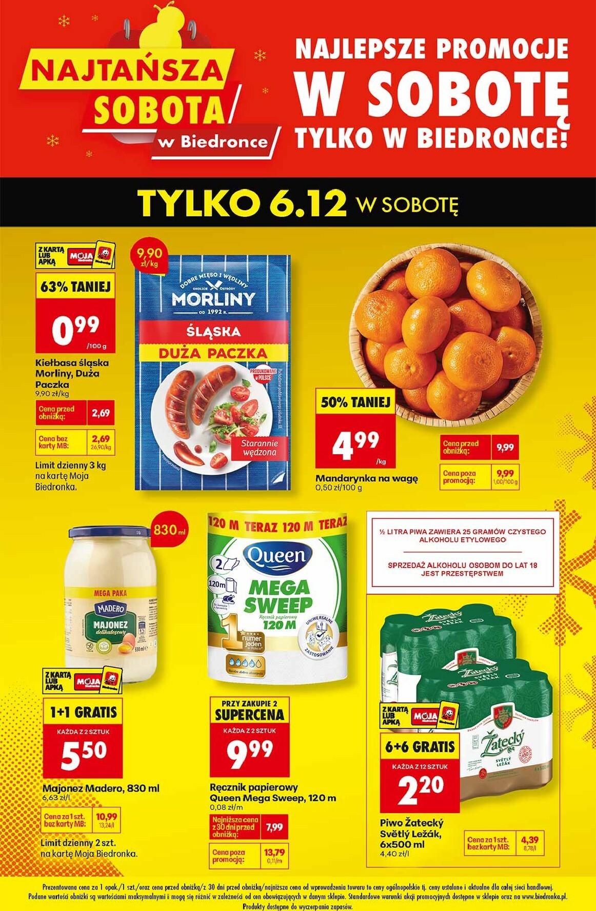 Aktuální leták Biedronka - Najtańszy sobota od 06.12. do 06.12.