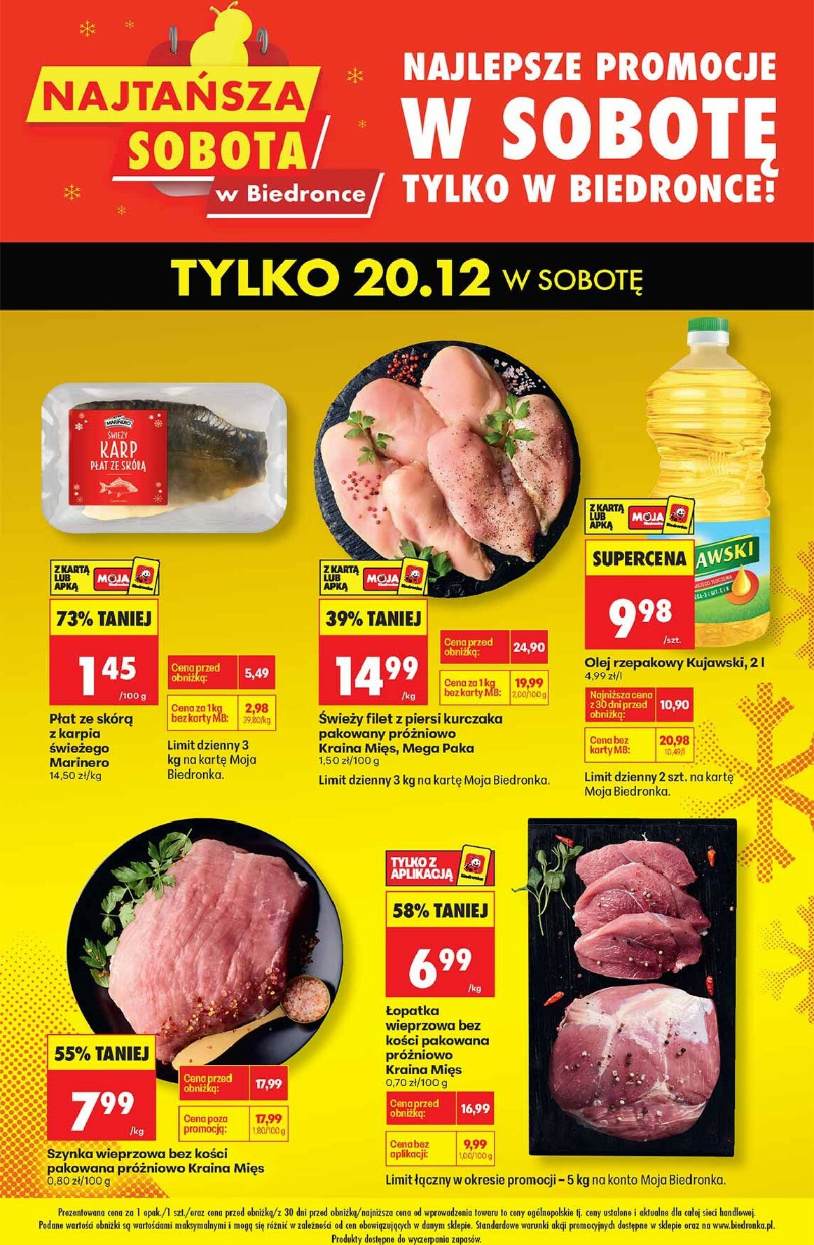 Aktuální leták Biedronka - Najtańszy sobota od 20.12. do 20.12.