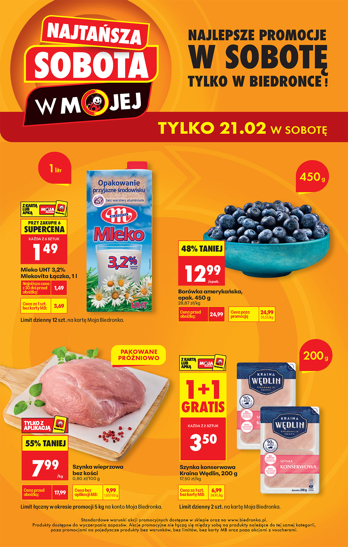 Biedronka - Najtańsza sobota leták platný od soboty 21.02.2026