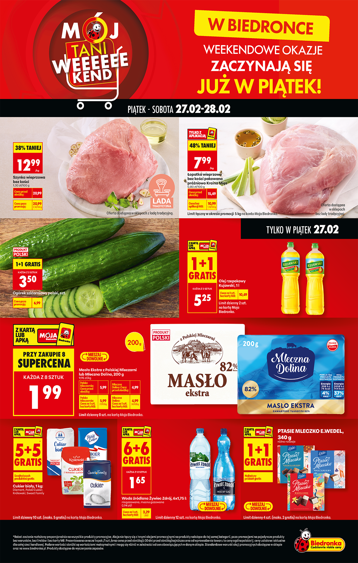 Biedronka - Tani weekend leták platný od pátku 27.02.2026 do soboty 28.02.2026