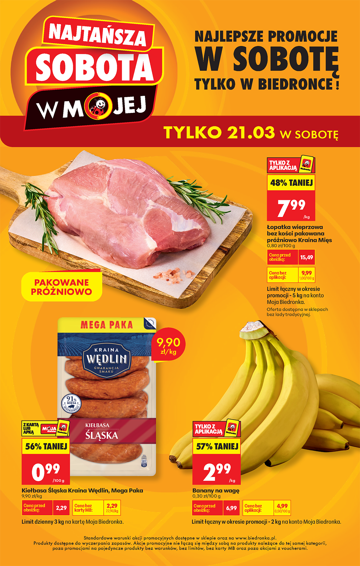 Biedronka - Najtańsza sobota leták platný od soboty 21.03.2026
