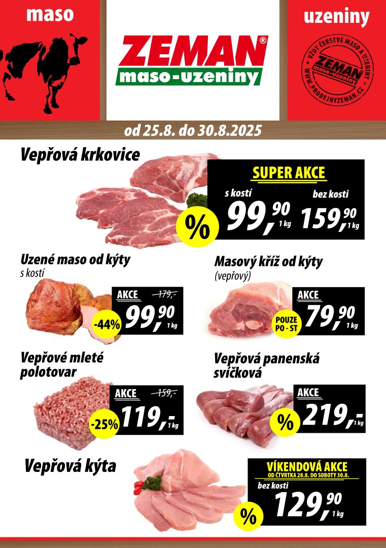 Leták Prodejny Zeman od 25.08. do 30.08.