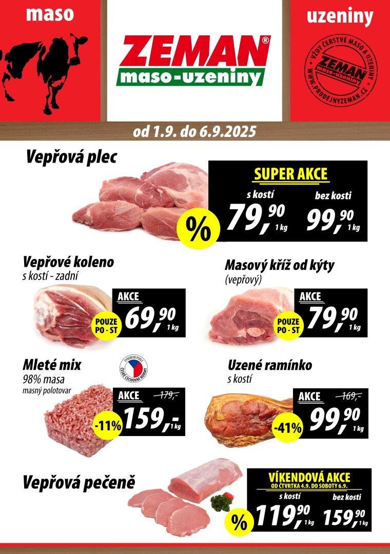 Leták Prodejny Zeman od 01.09. do 06.09.