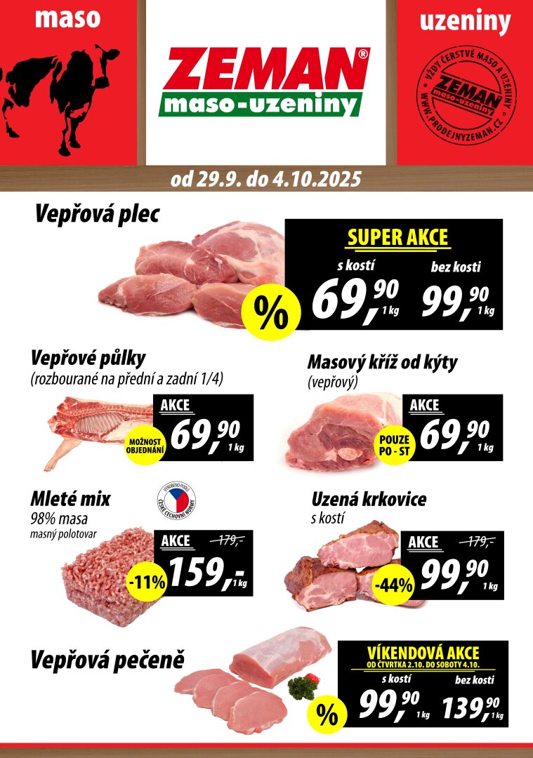 Leták Prodejny Zeman od 29.09. do 04.10.