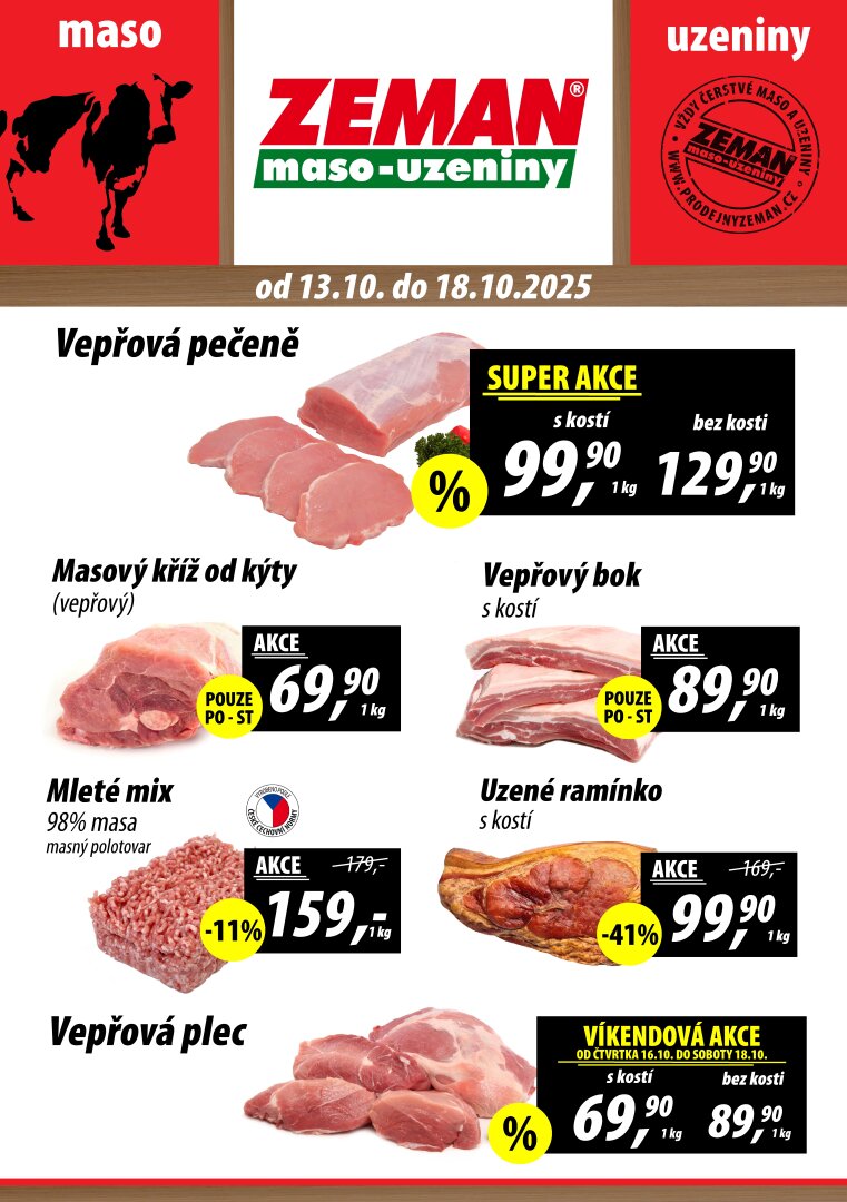 Aktuální leták Prodejny Zeman od 13.10. do 18.10.