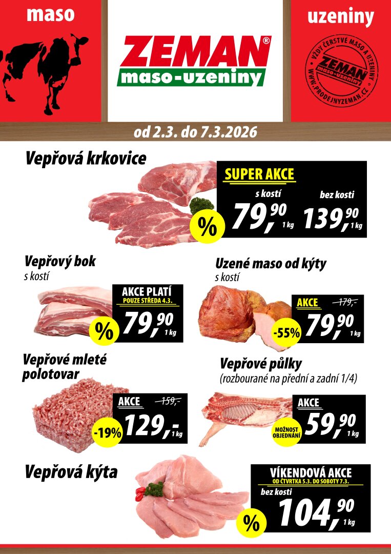 Prodejny Zeman leták platný od pondělí 02.03.2026 do soboty 07.03.2026