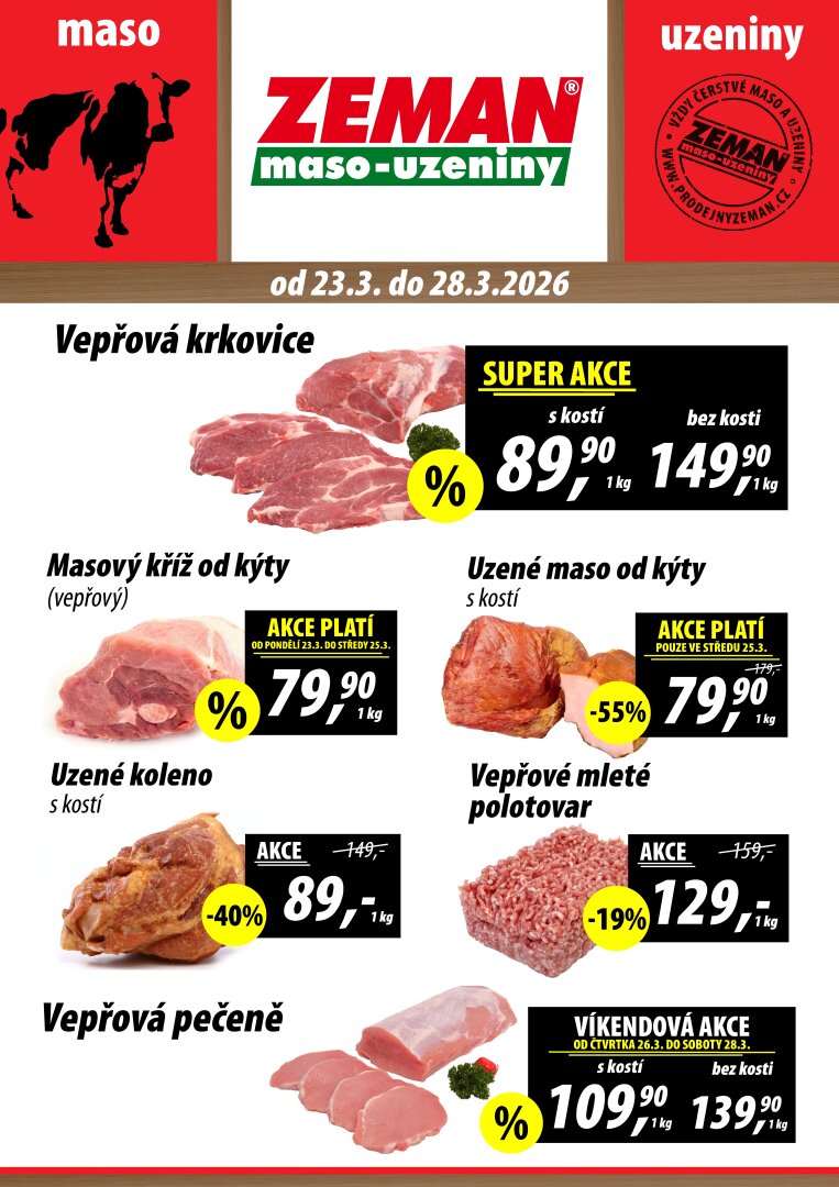Prodejny Zeman leták platný od pondělí 23.03.2026 do soboty 28.03.2026