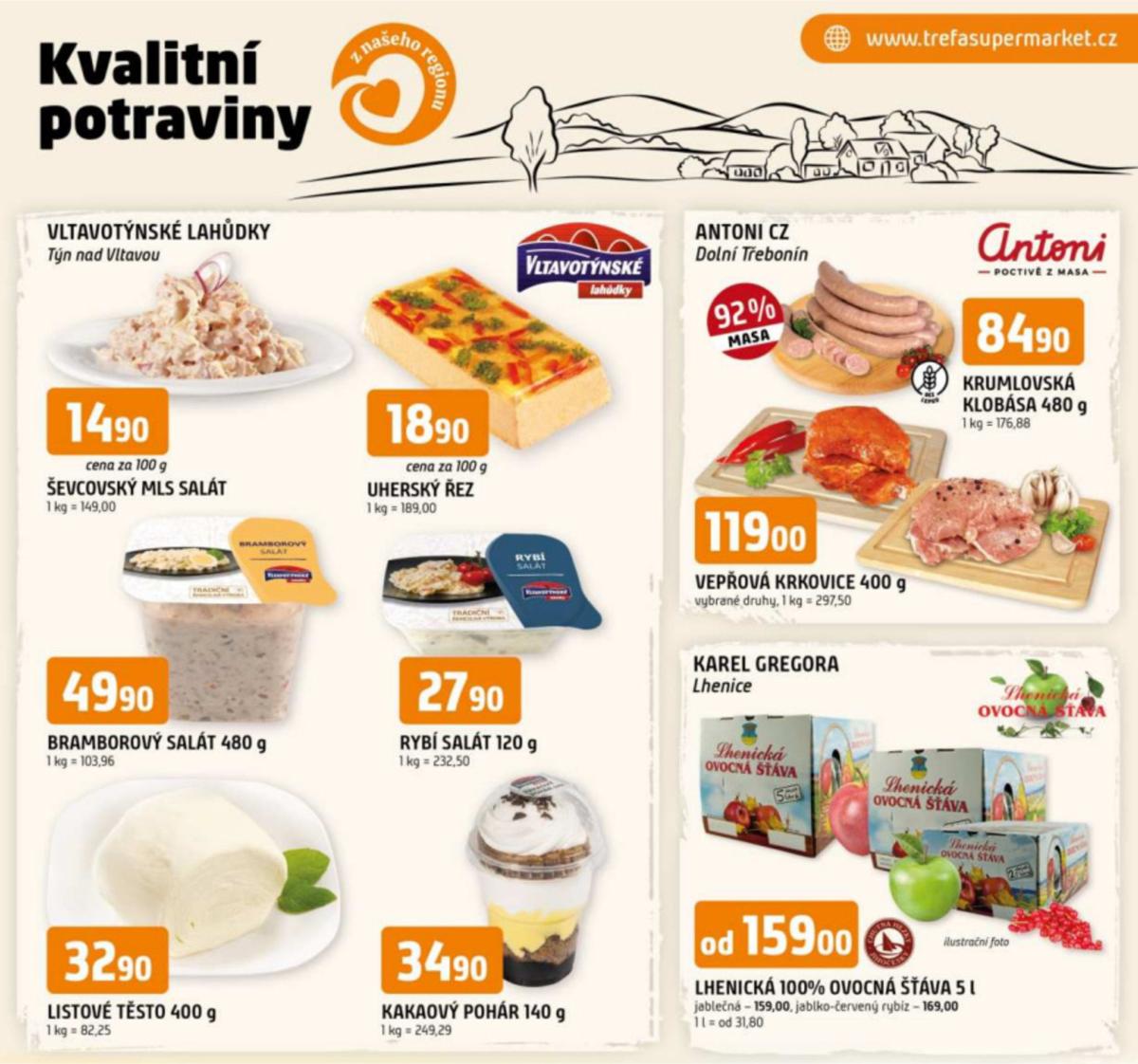 Leták Trefa - Kvalitní potraviny z našeho regionu od 02.07. do 08.07.