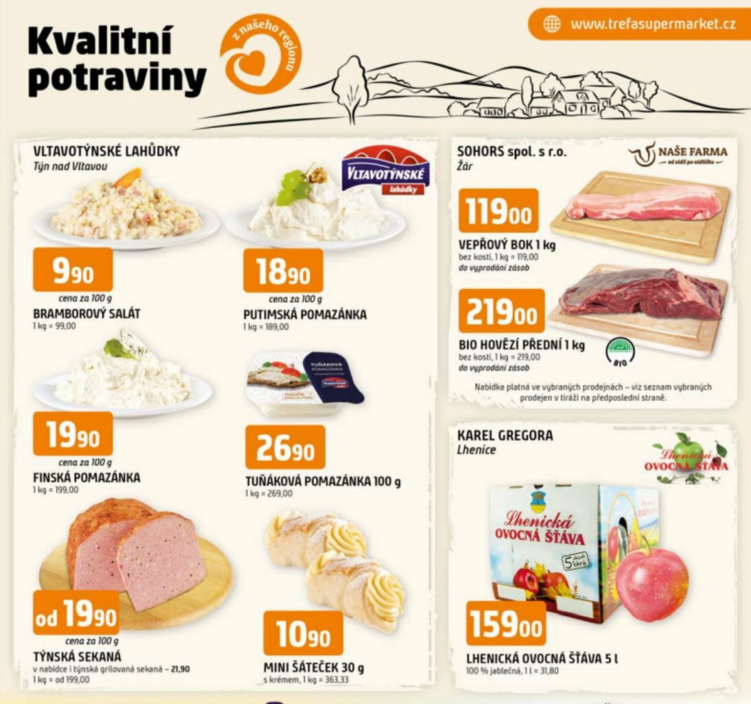 Leták Trefa - Kvalitní potraviny z našeho regionu od 13.08. do 19.08.