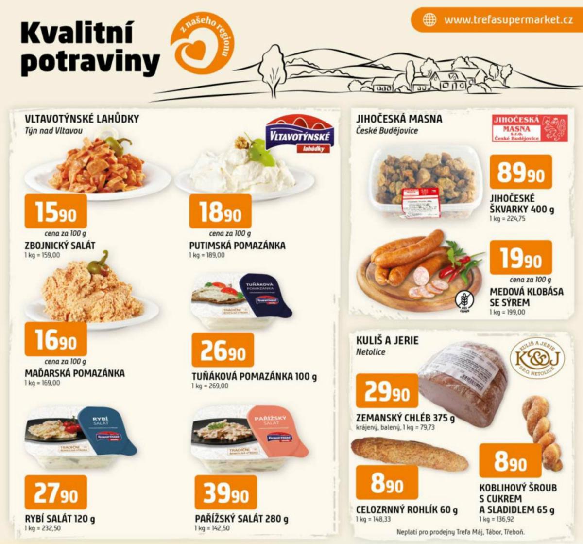 Leták Trefa - Kvalitní potraviny z našeho regionu od 20.08. do 26.08.