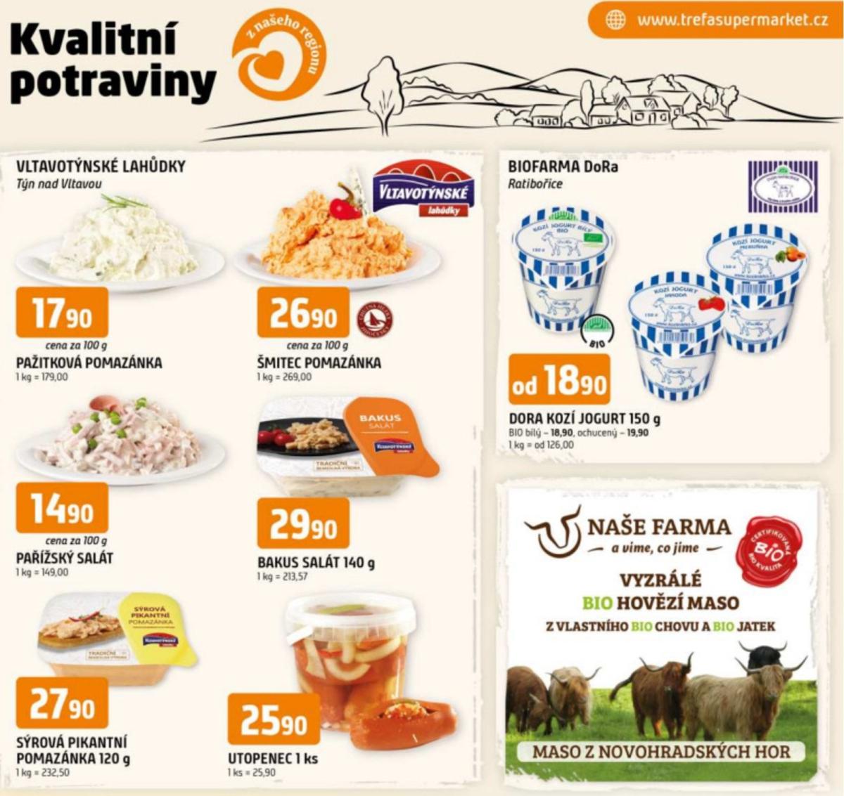 Leták Trefa - Kvalitní potraviny z našeho regionu od 17.09. do 23.09.