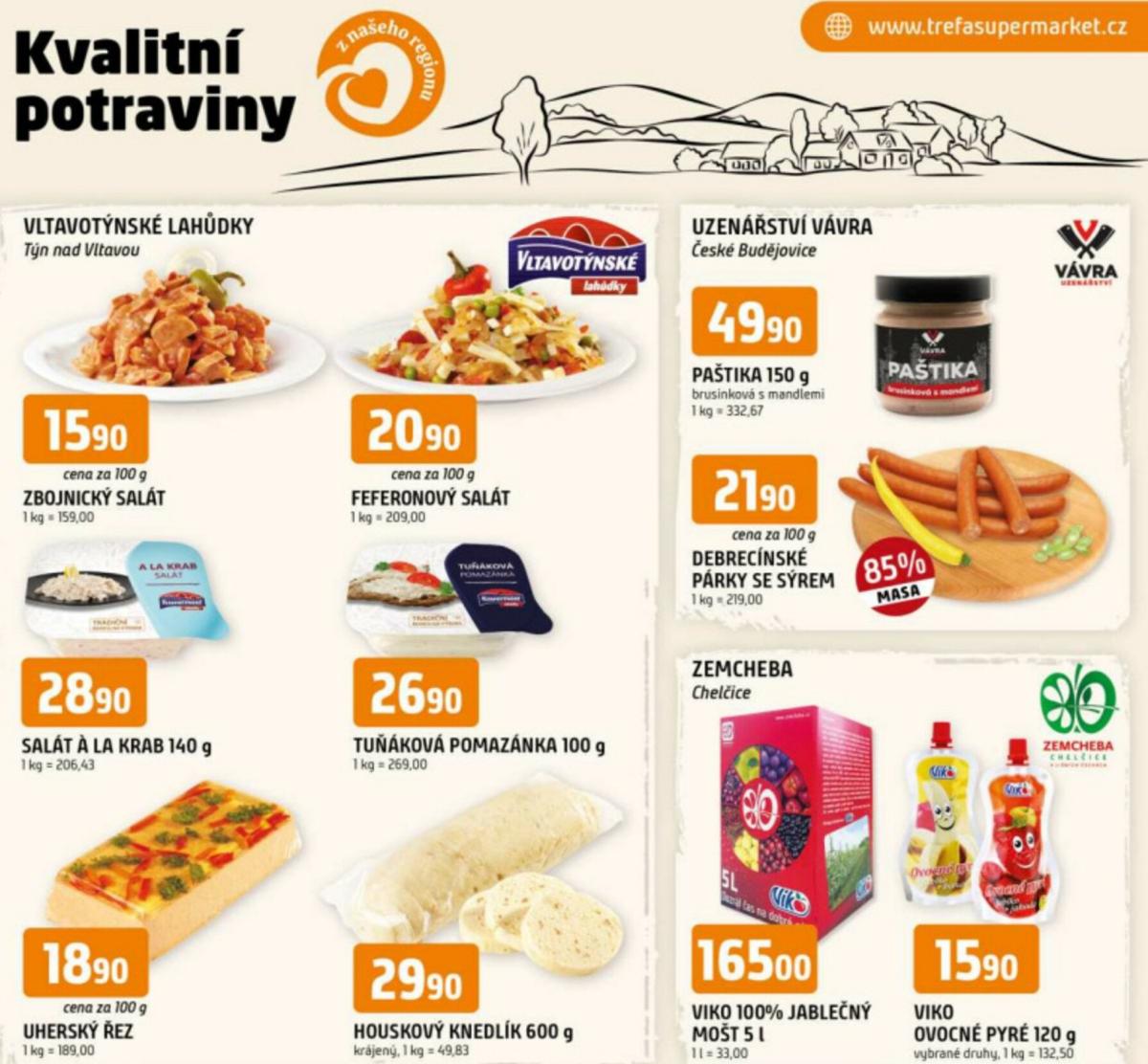 Aktuální leták Trefa - Kvalitní potraviny z našeho regionu od 15.10. do 21.10.
