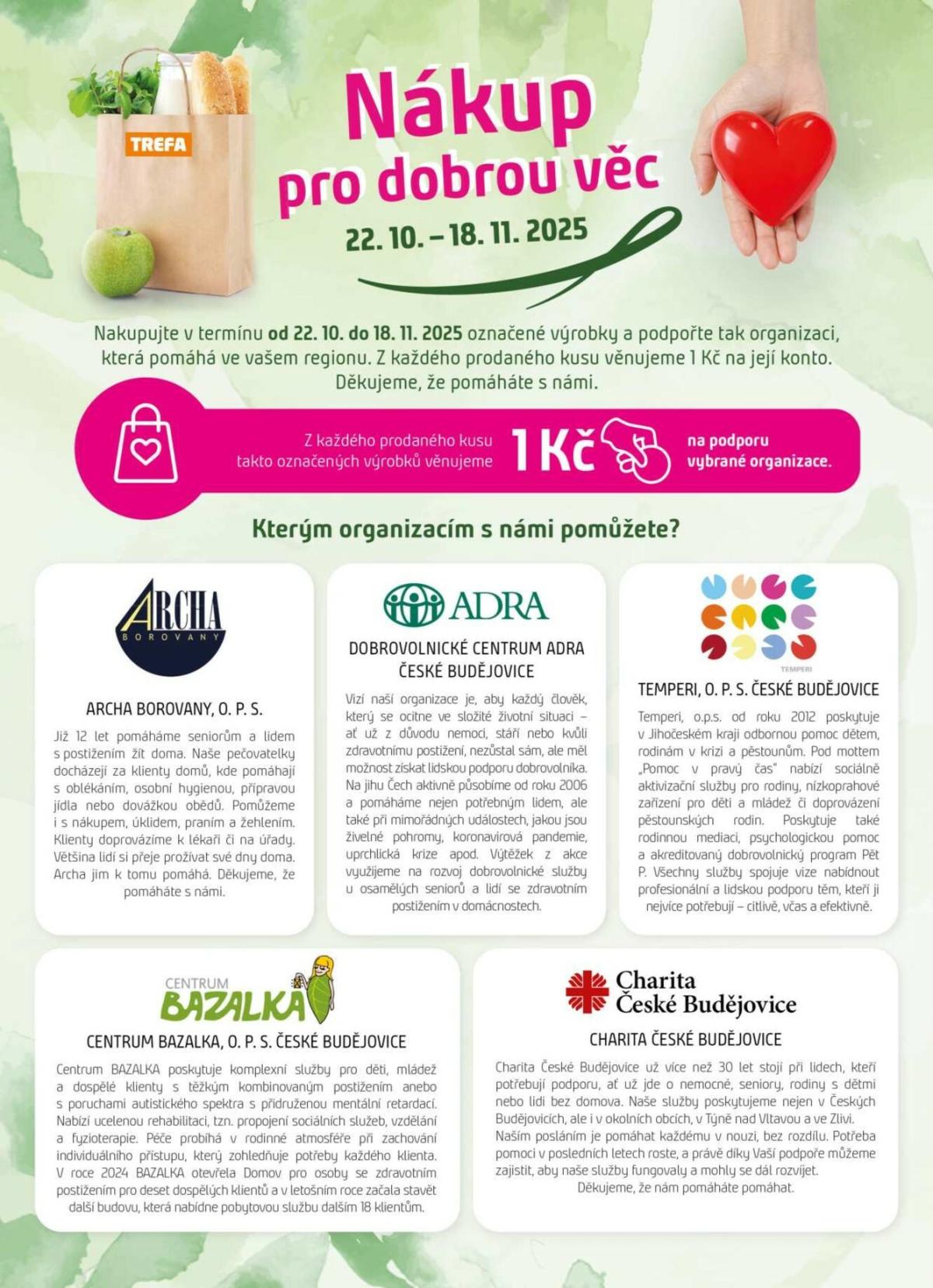 Aktuální leták Trefa - Nákup pro dobrou věc od 22.10. do 18.11.