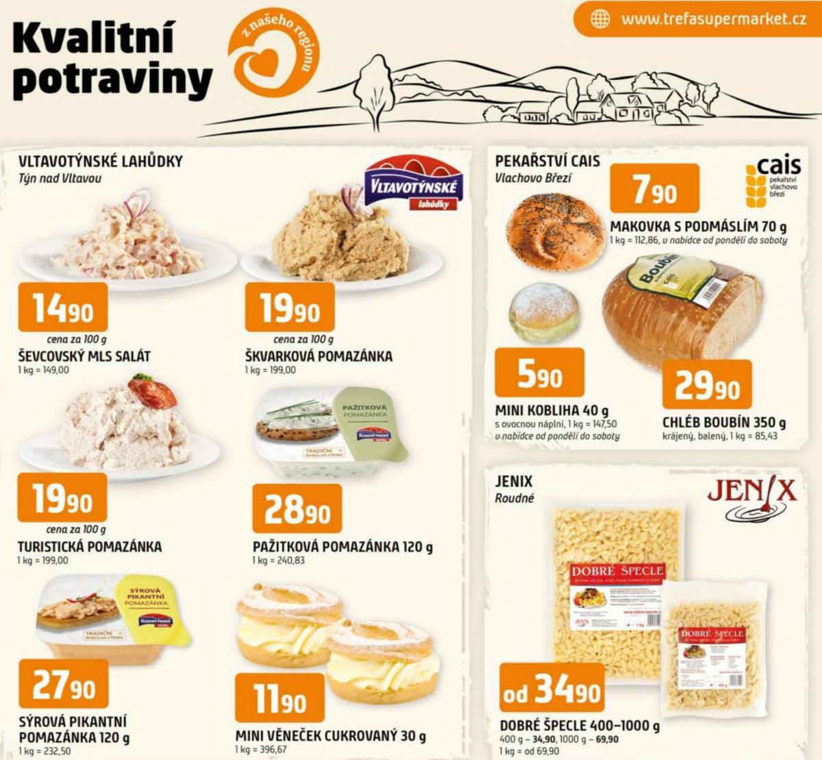 Aktuální leták Trefa - Kvalitní potraviny z našeho regionu od 22.10. do 28.10.
